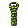 Tropical Lemon Pattern Print Single Neoprene Wine Tote