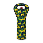 Tropical Lemon Pattern Print Single Neoprene Wine Tote