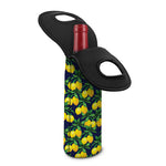 Tropical Lemon Pattern Print Single Neoprene Wine Tote