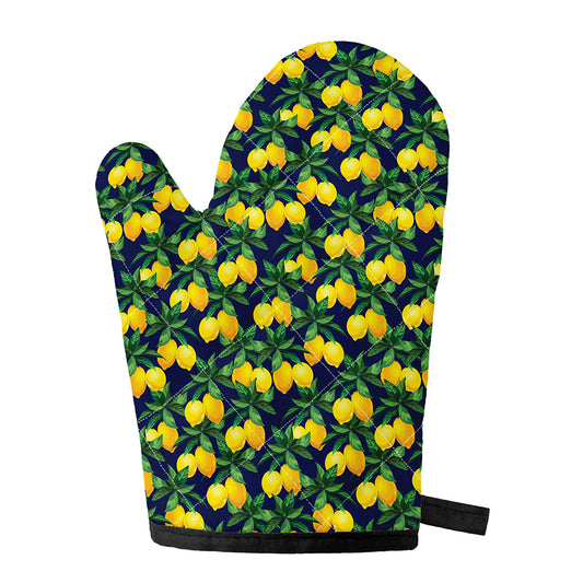 Tropical Lemon Pattern Print Single Oven Mitt