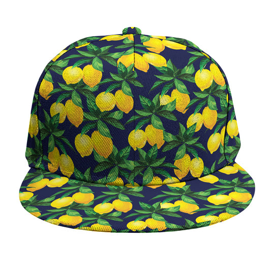 Tropical Lemon Pattern Print Snapback Cap