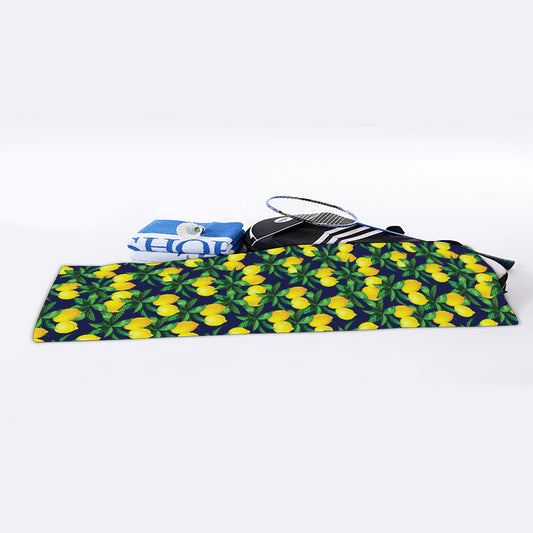 Tropical Lemon Pattern Print Sports Towel