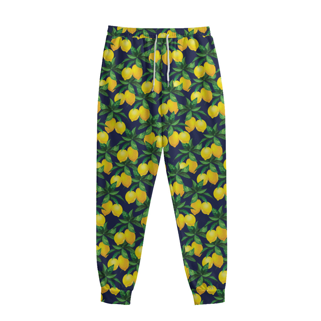 Tropical Lemon Pattern Print Sweatpants