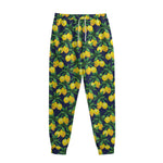 Tropical Lemon Pattern Print Sweatpants