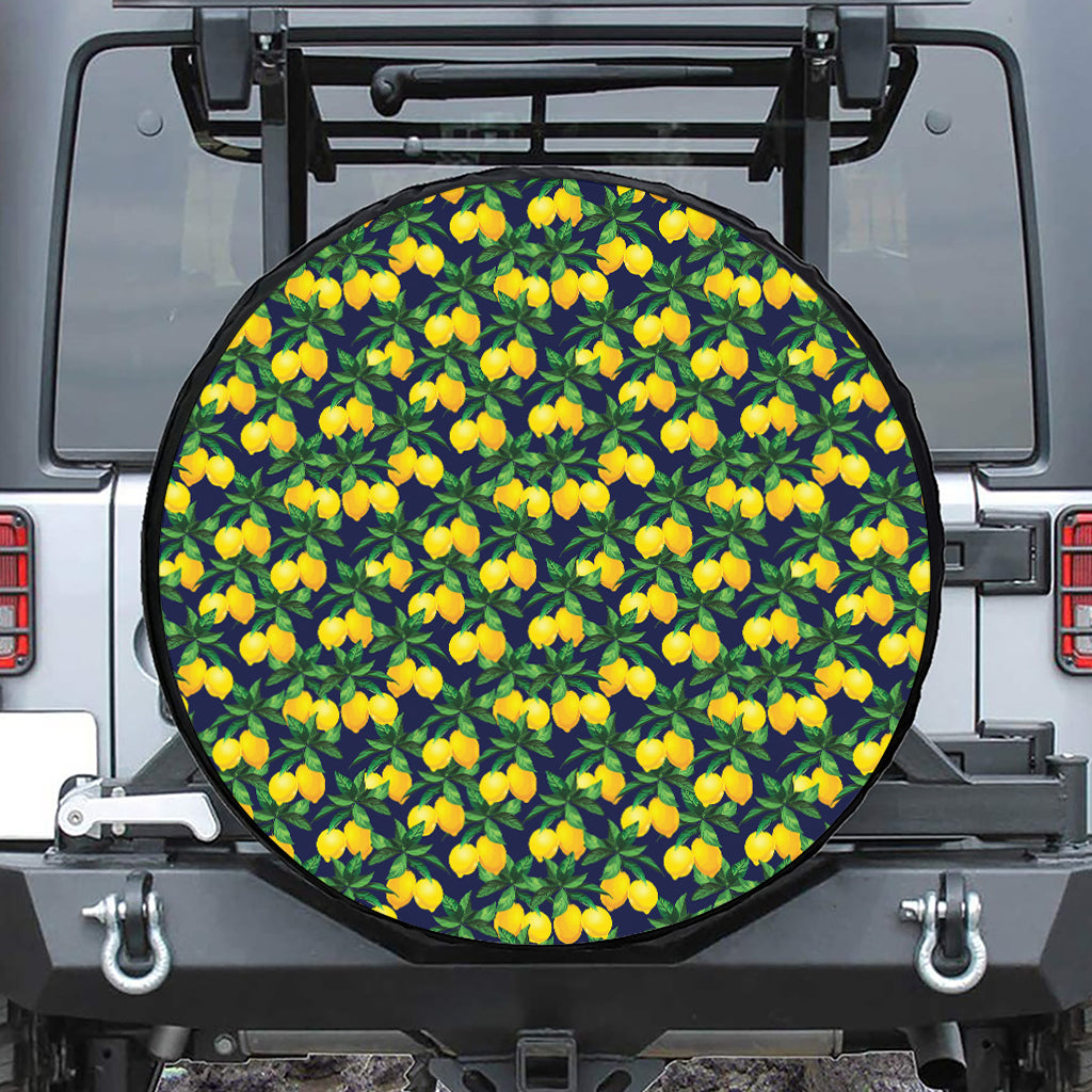 Tropical Lemon Pattern Print Tire Cover