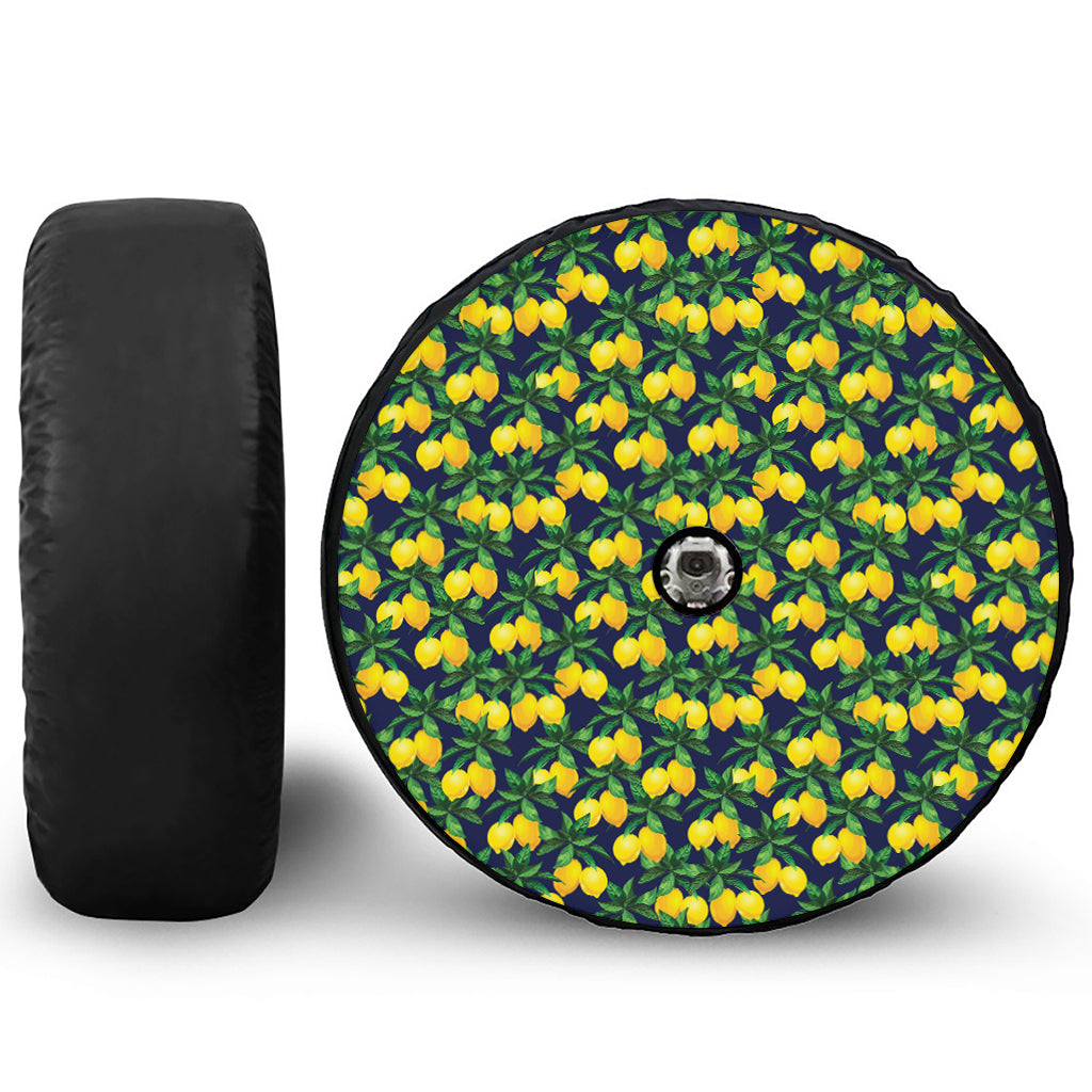 Tropical Lemon Pattern Print Tire Cover With Camera Hole