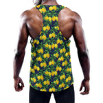 Tropical Lemon Pattern Print Training Tank Top