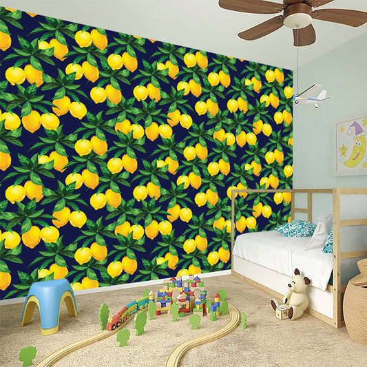 Tropical Lemon Pattern Print Wall Sticker
