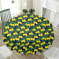 Tropical Lemon Pattern Print Waterproof Round Tablecloth