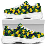 Tropical Lemon Pattern Print White Chunky Shoes