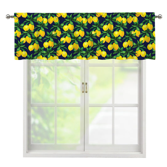 Tropical Lemon Pattern Print Window Valance