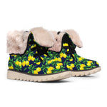 Tropical Lemon Pattern Print Winter Boots