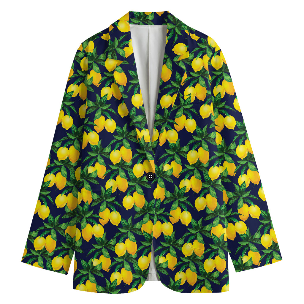 Tropical Lemon Pattern Print Women's Blazer