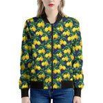 Tropical Lemon Pattern Print Women's Bomber Jacket