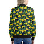 Tropical Lemon Pattern Print Women's Bomber Jacket