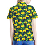 Tropical Lemon Pattern Print Women's Polo Shirt