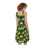 Tropical Lemon Pattern Print Women's Sleeveless Dress