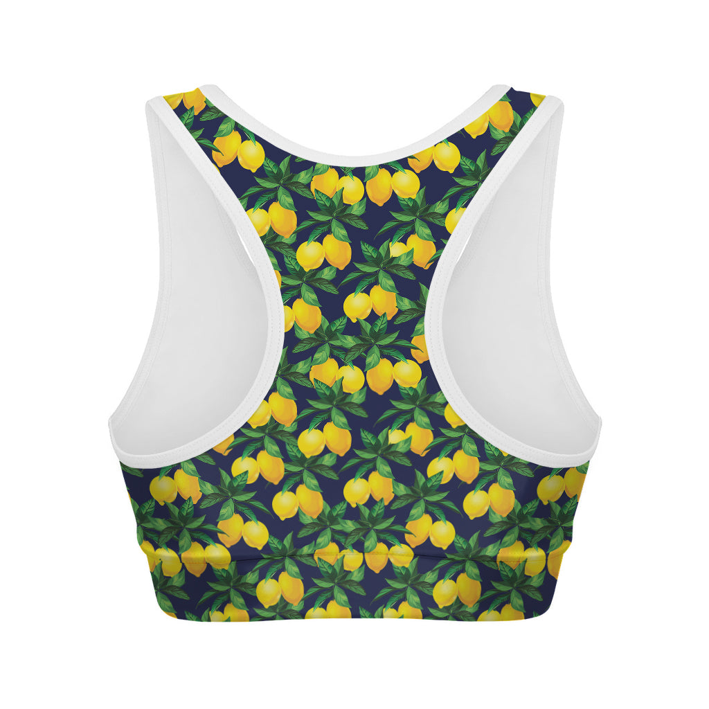 Tropical Lemon Pattern Print Women's Sports Bra
