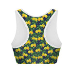 Tropical Lemon Pattern Print Women's Sports Bra