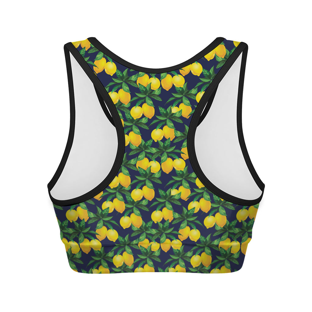 Tropical Lemon Pattern Print Women's Sports Bra