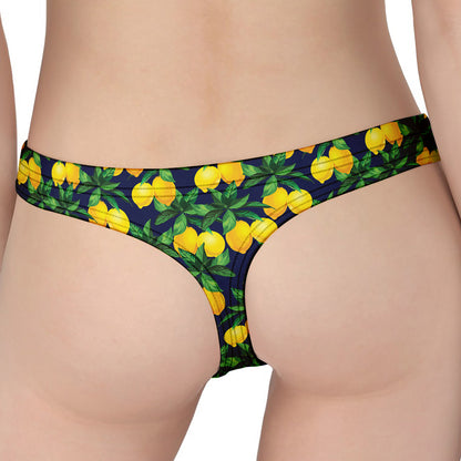 Tropical Lemon Pattern Print Women's Thong
