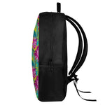 Tropical Lotus Pattern Print 17 Inch Backpack