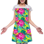 Tropical Lotus Pattern Print Adjustable Apron