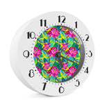 Tropical Lotus Pattern Print Alarm Clock