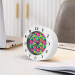 Tropical Lotus Pattern Print Alarm Clock