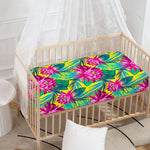 Tropical Lotus Pattern Print Baby Crib Sheet