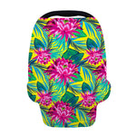 Tropical Lotus Pattern Print Baby Seat Cover