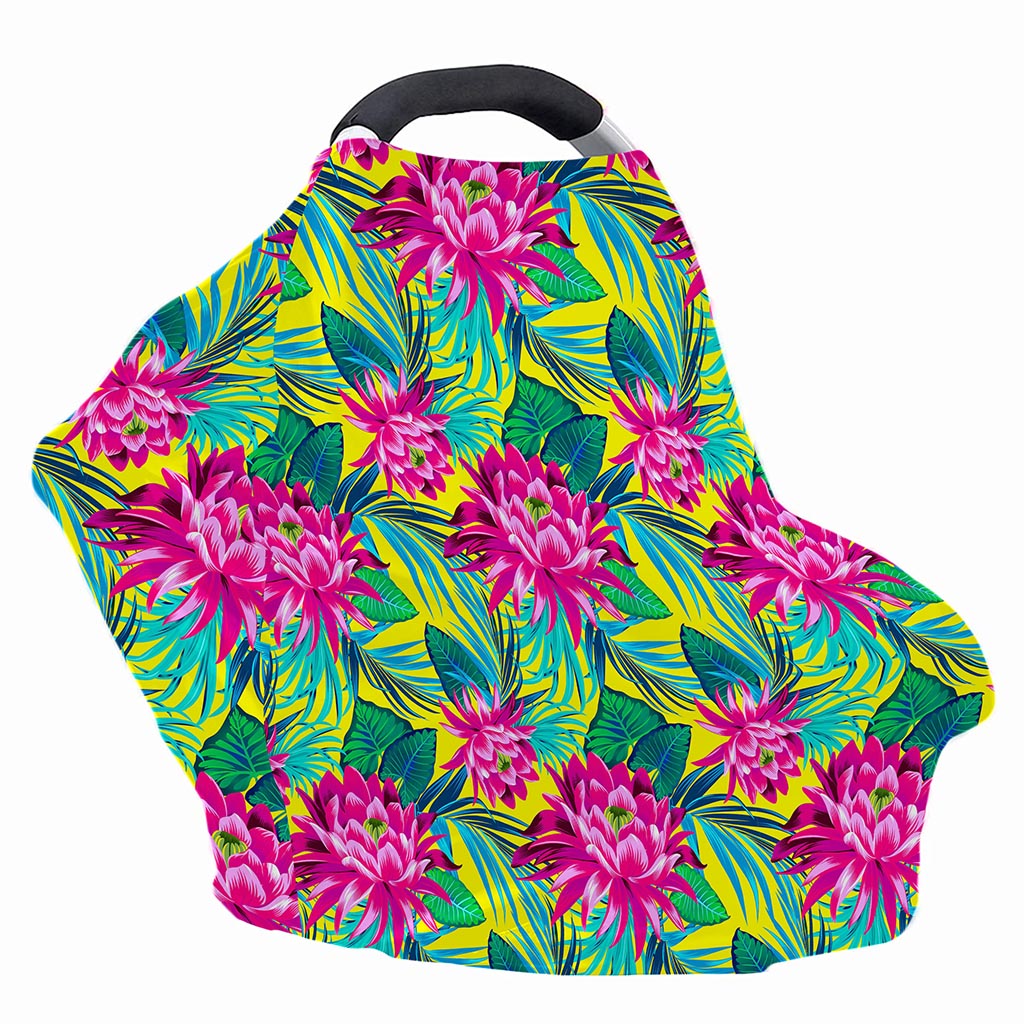 Tropical Lotus Pattern Print Baby Seat Cover