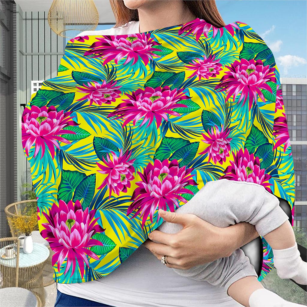 Tropical Lotus Pattern Print Baby Seat Cover