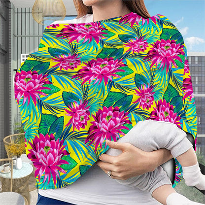 Tropical Lotus Pattern Print Baby Seat Cover