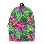 Tropical Lotus Pattern Print Backpack