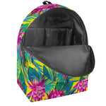 Tropical Lotus Pattern Print Backpack