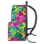 Tropical Lotus Pattern Print Backpack