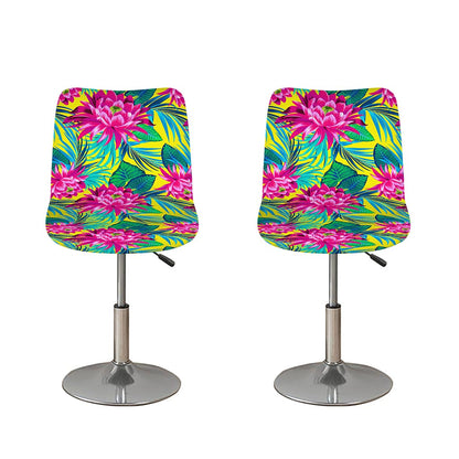 Tropical Lotus Pattern Print Bar Stool Covers
