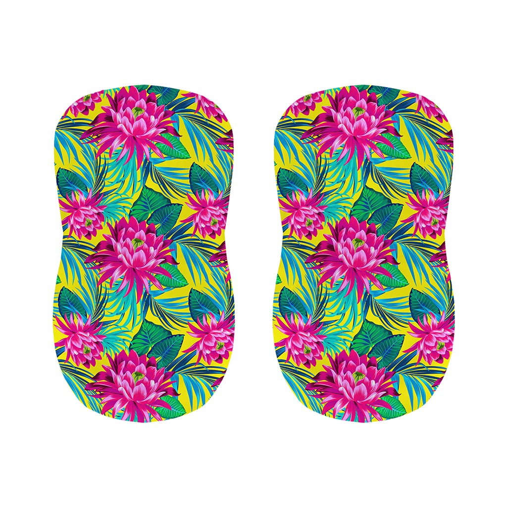 Tropical Lotus Pattern Print Bar Stool Covers
