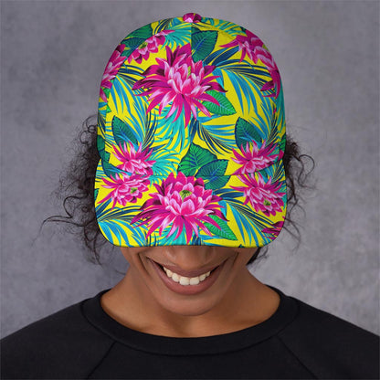 Tropical Lotus Pattern Print Baseball Cap