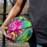 Tropical Lotus Pattern Print Basketball