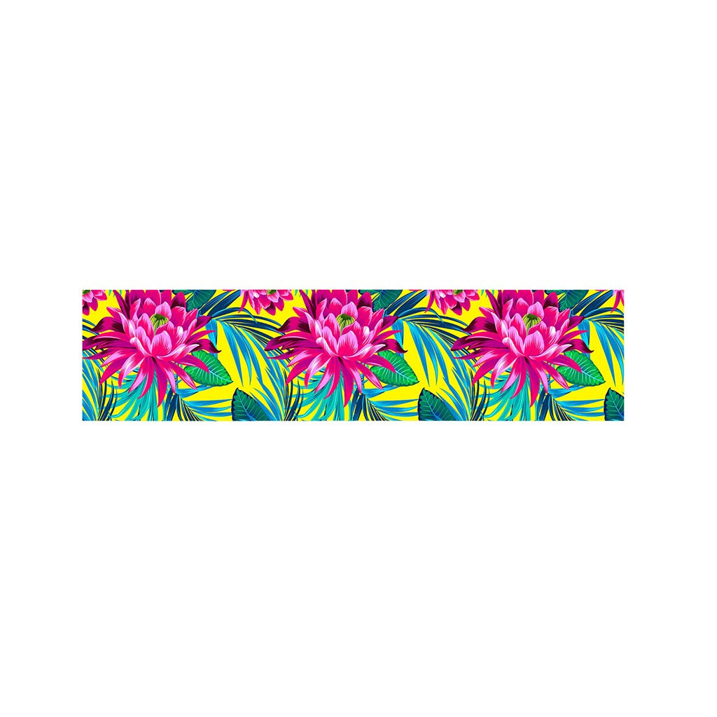 Tropical Lotus Pattern Print Bed Runner