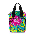 Tropical Lotus Pattern Print Bible Tote Bag