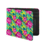 Tropical Lotus Pattern Print Bifold Wallet