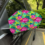 Tropical Lotus Pattern Print Car Side Mirror Covers