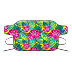 Tropical Lotus Pattern Print Car Windshield Snow Cover