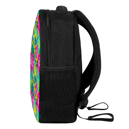 Tropical Lotus Pattern Print Casual Backpack