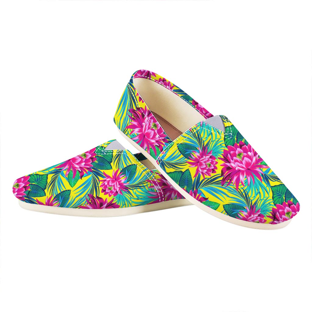 Tropical Lotus Pattern Print Casual Shoes
