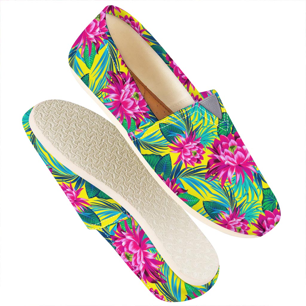 Tropical Lotus Pattern Print Casual Shoes