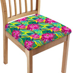 Tropical Lotus Pattern Print Chair Cushion Cover